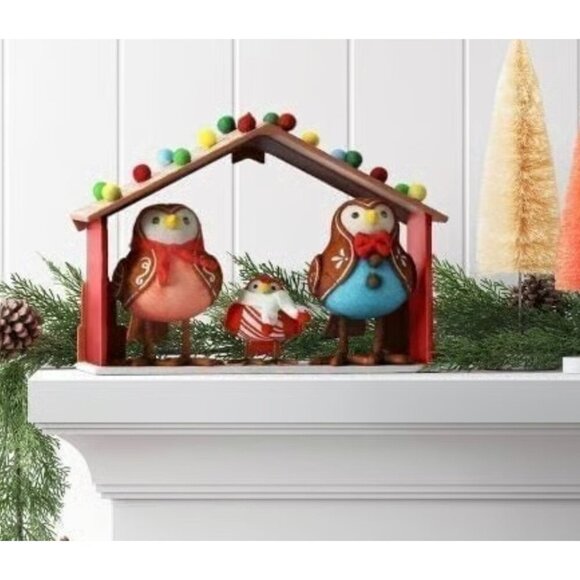 Target Wondershop Featherly Friends Gingerbread House Family Trio Holiday Decor - Picture 2 of 16